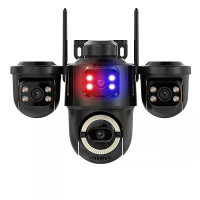 Drie schermen 3MP WiFi PTZ camera Menselijke AI beweging Nachtzicht Geluid en licht Alarm Tweeweg audio Bewakingscamera