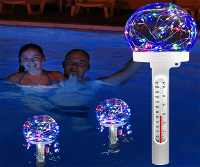 Drijvende zwembadthermometer op zonne energie, gemakkelijk af te lezen nachtweergave, waterdicht, hoge nauwkeurigheid, L