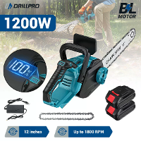 Drillpro 12 Inch Borstelloze Draadloze Elektrische Kettingzaag 1200W Accu Aangedreven Geschikt voor Makita Batterijen vo