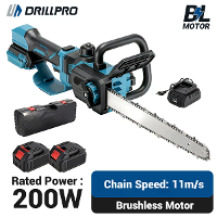 Drillpro 12 Inch Telescopische Borstelloze Elektrische Lithium Kettingzaag 200W 11m/s Kettingsnelheid Oplaadbare Draadlo