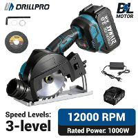 Drillpro 18V Borstelloze Motor Haakse Slijper 1000W 3 Snelheidsniveaus Hoge Prestaties Draadloze Slijper Gereedschap 3.0