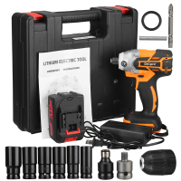 Drillpro 21V 520 Nm borstelloze elektrische slagmoersleutel US Plug LED werklamp Oplaadbare onderhoudstool voor houtbewe