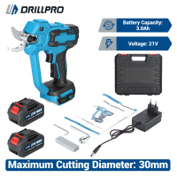 Drillpro 21V Elektrische Snoeischaar Schaar Brushless Motor SK5 Hochkohlenstoffstahl Leg Blade 30 mm Schnittdurchmesser