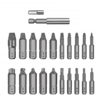 Drillpro 22pcs Damaged Screw Extractor Set for Broken Screw HSS Broken Bolt Extractor Screw Remover Kits