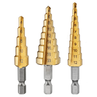 Drillpro 3 delige set HSS Titanium Gecoate Stappenboor met 1/4 inch Hex Schacht 3 12/4 12/4 20mm