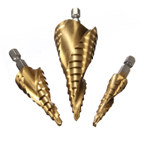 Drillpro 3pcs Hss Spiral Grooved Step Drill Bit 4 12/4 20/4 32