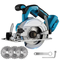 Drillpro 5 inch Brushless elektrische cirkelzaag 10800RPM met verstelbare afschuiningshoek en 3 bladen voor houtbewerkin