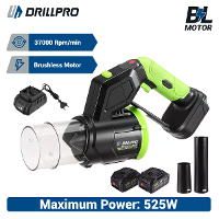 Drillpro 18V Borstelloze Motor Tuinblaar met draaiende kop 525W 4 snelheid instellingen 50 m/s 37000 RPM Compatibel met