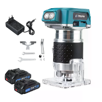 Drillpro Draadloze Borstelloze 350W Elektrische Houttrimmer Compakte Hrouter Voor Houttrimmen Sleuven en Graveren