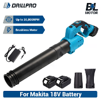 Drillpro Draadloze Borstelloze Motor Luchtblazer Compatibel met 18V Batterij Hoge Snelheid 30000RPM Draagbaar Lichtgewic
