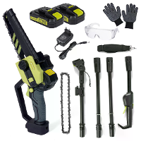 Drillpro Draadloze Zaag 2 IN 1 Borstelloze Motor Boomtrimmer 6 Inch Kettingzaag Telescopische Verlengpijp voor Worx 2.0A