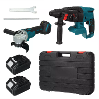 Driillpro Elektrische Hamerboor 125mm Borstelloze Haakse Slijper Met 2 Stuks Accu 2in1 Gereedschapsset voor 18V Accu