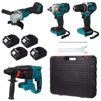Drillpro Multi tool combokit met 800N.M Elektrische Slagschroevendraaier 125mm Haakse Slijper Hoge Snelheid Elektrische