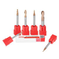 Drillpro R0.5 3Mm 2 fluiten Kogelneus HRC58 AlTiN Coating Freesfrees Wolfraamcarbide CNC gereedschap