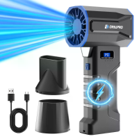 Drillpro V8 Turbo ventilator 60.000 Tpm 53 mm borstelloze motor 1200 gram Windsdruk verstelbaar Hoge kracht Draadloze Bl