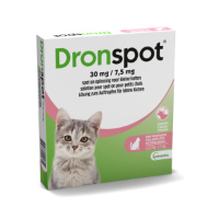 Dronspot 30 mg/7,5 mg Spot on oplossing voor katten (0,5   2,5 kg) 2 pipetten