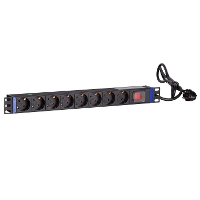 DSI 19 inch 8 voudige stekkerdoos met schakelaar
