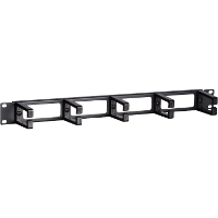 DSI 1U 19 inch metalen kabelgoot met 5 kunststof haken   DS 1903 kabelmanagement