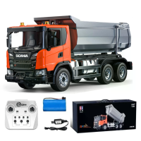 Dubbel E E593 1/20 G540 RC Dump Car Truck Electric Simulation Model with Lighting Sound System Toy Car Scania Official L