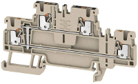 Dubbeldeksdoorgangsklem WeidmÃ¼ller A2T 1.5 VL 2469400000 Beige 50 stuks