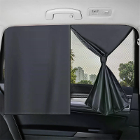 Dubbele Laag Auto Raam Zonnebranddoek UV Bescherming Mesh Magnetische Installatie Zwarte Zijruit Bedekking Warmte Blokke