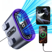 Dubbele luchtkanalen taillehangventilator 100 snelheden windclip 6000mAh oplaadbare luchtkoelende borstelloze ventilator