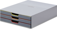 Durable VARICOLOR 3   7603 760327 Ladebox Grijs DIN A4, DIN C4, Folio, Letter Aantal lades: 3