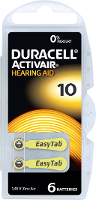 Duracell Batterij voor hoortoestel ZA10 1.45 V 6 stuk(s) 90 mAh Zink lucht Activair 10
