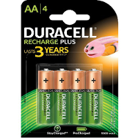 Duracell Recharge Plus AA batterijen, 4 stuks oplaadbare batterij