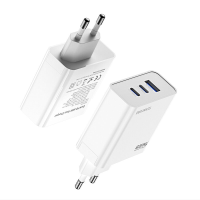 DUX DUCIS 3 Port GaN USB oplader 65W USB C PD/30W USB C/30W USB A Ondersteuning PPS AFC FCP Snel opladen EU stekkeradapt