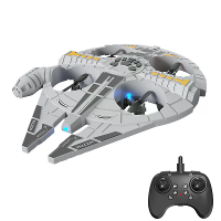 DWI ES101 PRO 2.4G EPP Schuim Ruimteschip Hover Fighter Glider Lucht Druk Hoogte Houd Mode 360° Rol 4 Turbofans 4CH LED