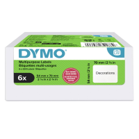 DYMO 2234188 Rol met etiketten 70 x 54 mm Wit 6 rol/rollen Weer verwijderbaar Universele etiketten, CD etiketten, Diskette etiketten
