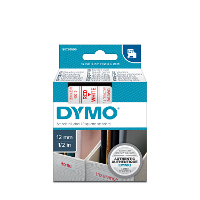 Dymo D1 standaardlabels rood op wit 12 x 7 mm printlint