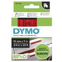 Labeltape DYMO D1 45807 Polyester Tapekleur: Rood Tekstkleur:Zwart 19 mm 7 m
