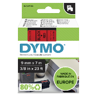 Labeltape DYMO D1 40917 Polyester Tapekleur: Rood Tekstkleur:Zwart 9 mm 7 m