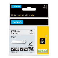 Labeltape DYMO IND RHINO 1805430 Vinyl Tapekleur: Wit Tekstkleur:Zwart 24 mm 5.5 M