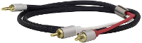 Dynavox 207385 207385 Cinch Audio Adapter [1x Jackplug male 3,5 mm   2x Cinch stekker] Zwart
