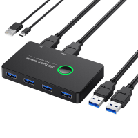 E opbrengst USB3.0 Switch 4 Port 2 Computer Switch Adapter USB Hub KVM Switch voor 2 PCs Share Switcher Toetsenbord
