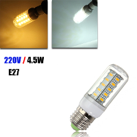 E27 4.5W 36 Smd 5730 Led Warm White/white Cover Corn Light Lamp Bulb Ac 220v