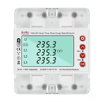 380V 100A Tuya Smart WiFi 3 Fasen Bi Directionele Energie Power kWh Meter Over Onder Spanningsbeschermer Reley Schakelaa