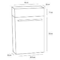 Differnz fonteinmeubel Force   antraciet   40 cm   rechts   Leen Bakker