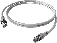 EasyLan DualBoot PushPull IP20 patchkabel, Cat.6 (Klasse E), grijs, 1 m
