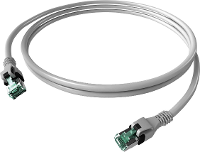 EasyLan DualBoot PushPull IP20 patchkabel, Cat.6A (Klasse EA), S/FTP, grijs, 5 m