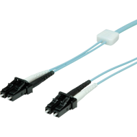 EasyLan glasvezel LED patchkabel duplex 50/125µm OM3, LC/LC, turkoois, 5 m