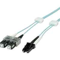EasyLan glasvezel LED patchkabel duplex 50/125µm OM3, LC/SC, turkoois, 2 m
