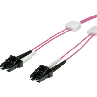EasyLan glasvezel LED patchkabel duplex 50/125µm OM4, LC/LC, violet, 1 m