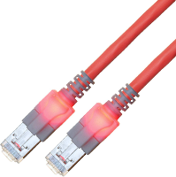 EasyLan S/FTP DualBoot LED Kabel Cat.6 (Class E), LSOH, rood, 1 m