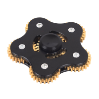 Ecubee Edc 6 Gear Fidget Spinner Black Hand Spinner Gadget Aluminum Alloy Finger Spinner