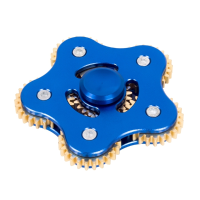 Ecubee Edc 6 Gear Fidget Spinner Blue Hand Spinner Gadget Aluminum Alloy Finger Spinner