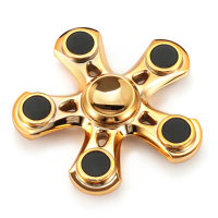 Ecubee Hand Spinner Aluminum Alloy Gold Tri Spinner Fidget Finger Focus Reduce Stress Gadget